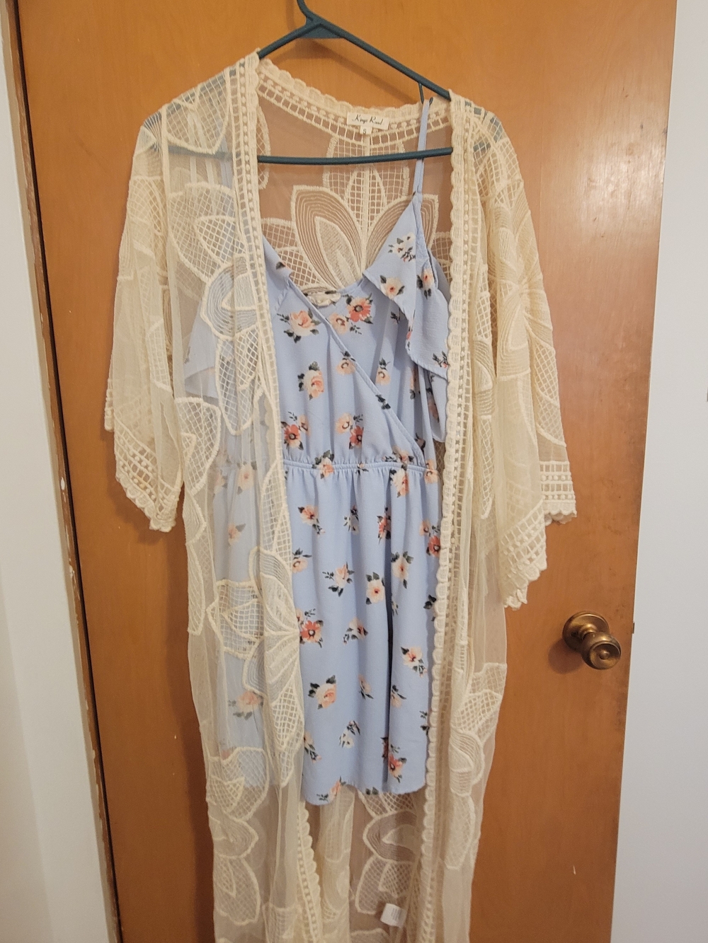 Lulu's Light Blue Floral Ruffle Mini Dress